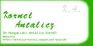 kornel antalicz business card