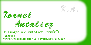 kornel antalicz business card